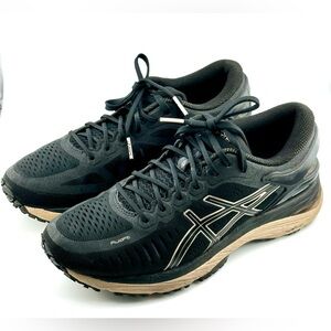ASICS Women’s MetaRun Shoes, Size 7, Black/Onyx/Rosegold